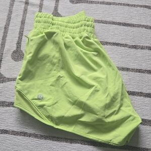 Lululemon Lime Green High Rise Hotty Hot 2.5" Athletic Shorts